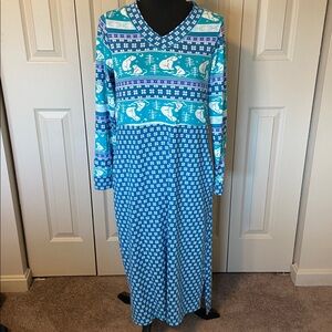 Cuddl Duds Super Soft Long Sleeve with Pockets Nightgown Pajamas Women's Small